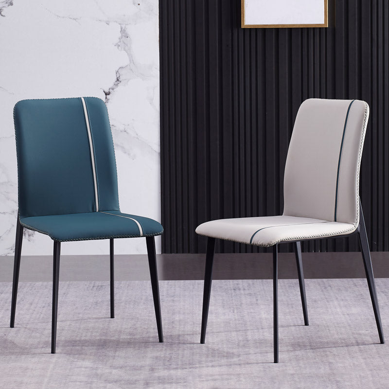 Silla Parsons de comedor de metal contemporáneo sin brazos para uso en restaurantes (juego de 2)