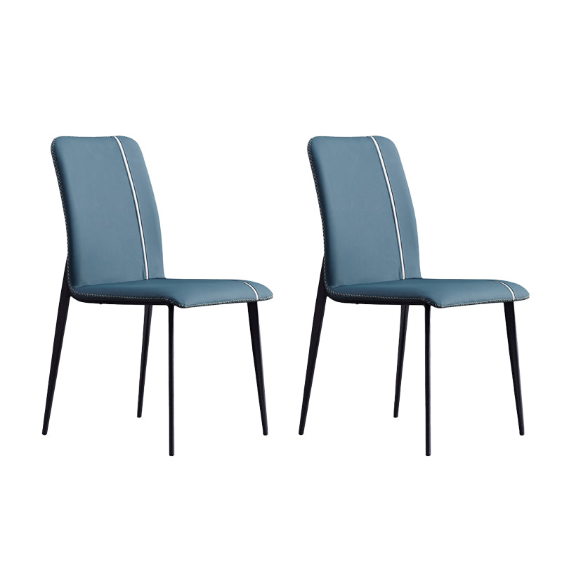 Contemporary Metal Dining Armless Chair Parsons Chair for Restaurant Use (Set of 2)