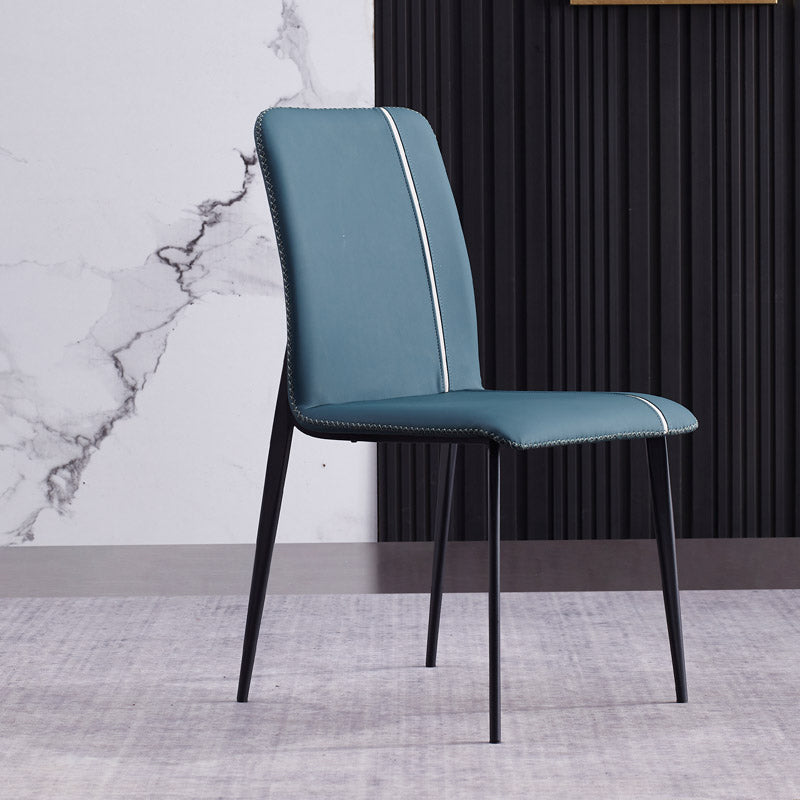 Silla Parsons de comedor de metal contemporáneo sin brazos para uso en restaurantes (juego de 2)