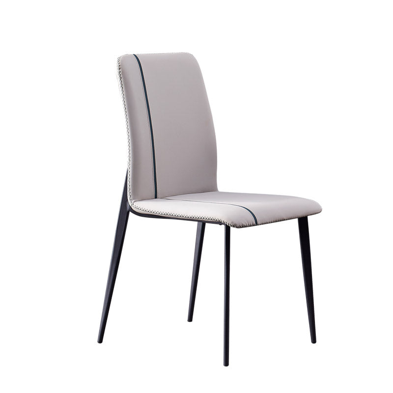 Silla Parsons de comedor de metal contemporáneo sin brazos para uso en restaurantes (juego de 2)
