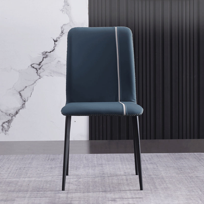 Silla Parsons de comedor de metal contemporáneo sin brazos para uso en restaurantes (juego de 2)