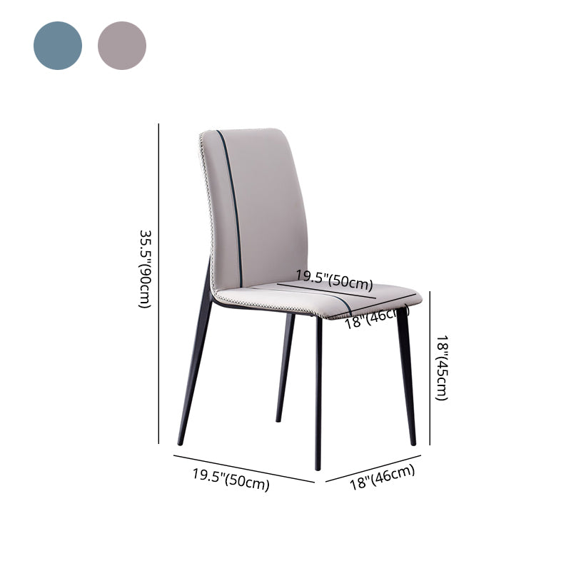 Silla Parsons de comedor de metal contemporáneo sin brazos para uso en restaurantes (juego de 2)