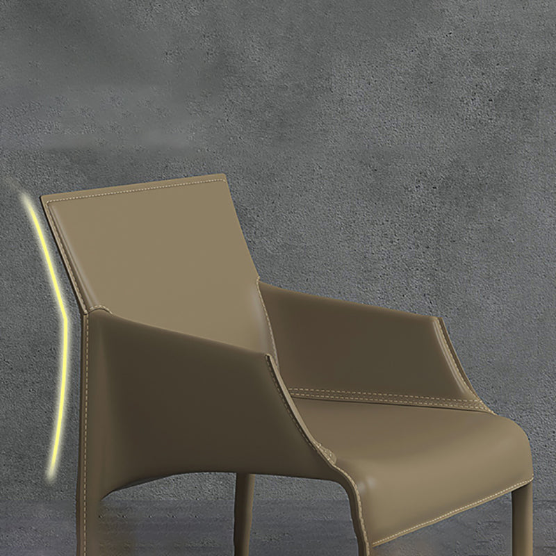 Silla de metal moderna para interiores y exteriores, silla de comedor con respaldo sólido y brazo