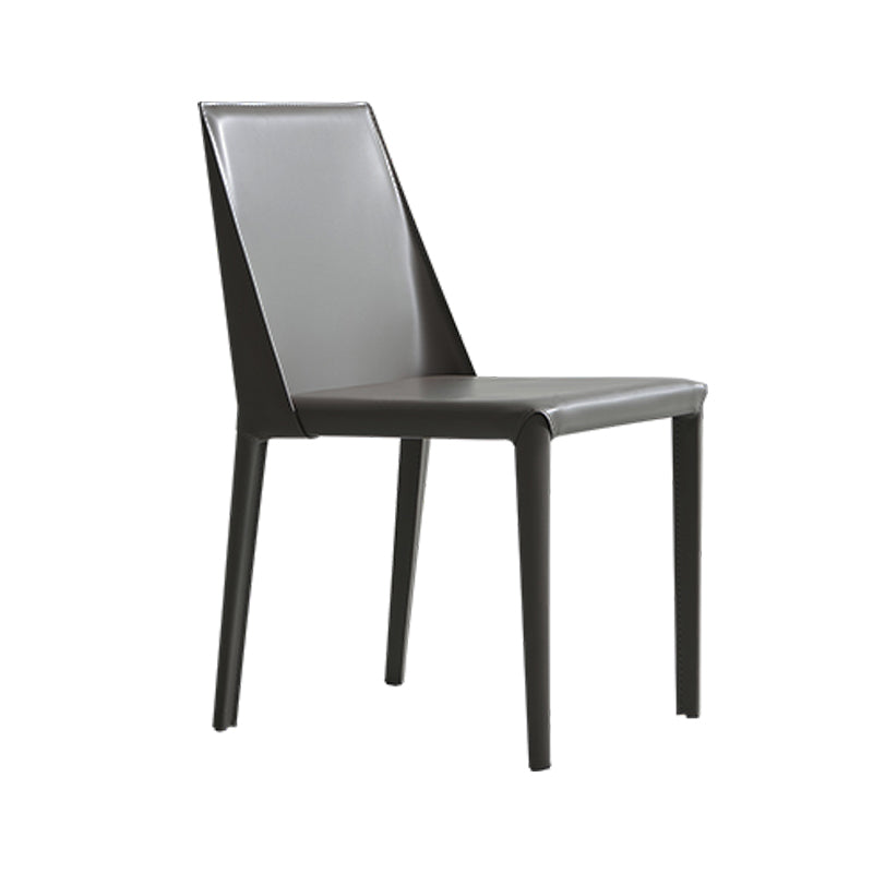 Modern Leather Dining Room Chairs Armless Metal Dining Chairs for Restaurant Use