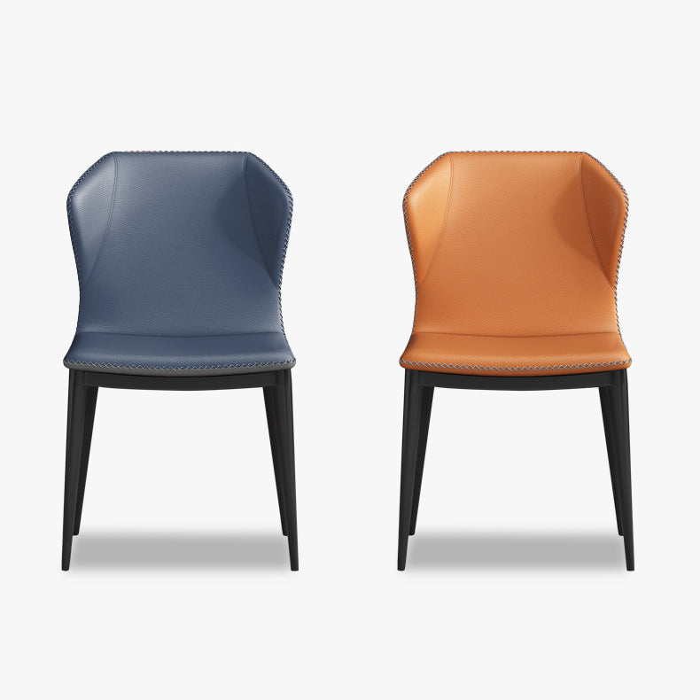 Silla de comedor moderna de piel sintética, sillas de comedor de metal para uso doméstico