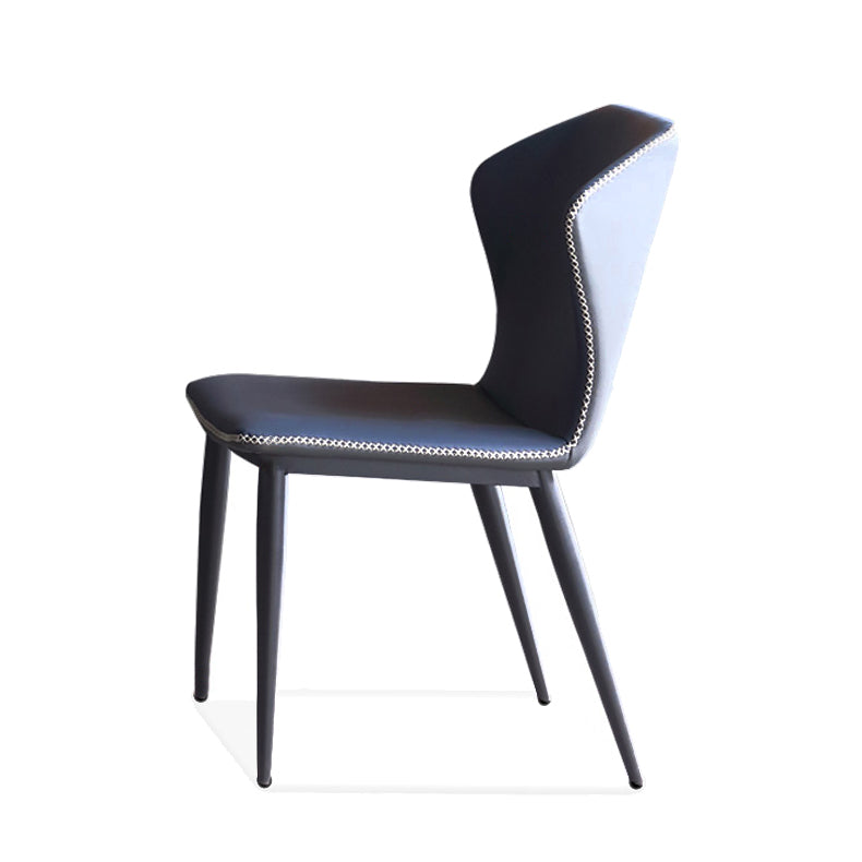 Silla de comedor moderna de piel sintética, sillas de comedor de metal para uso doméstico