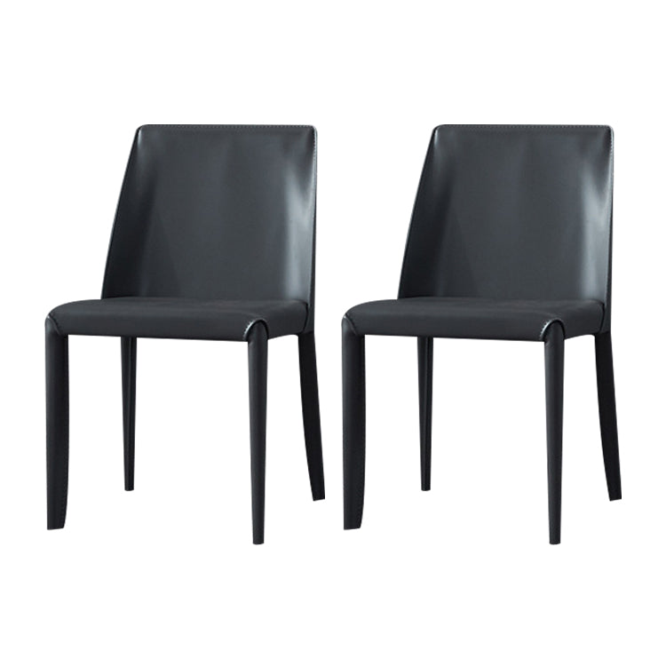 Modern Leather Dining Armless Chair Metal Dining Room Chairs for Home Use