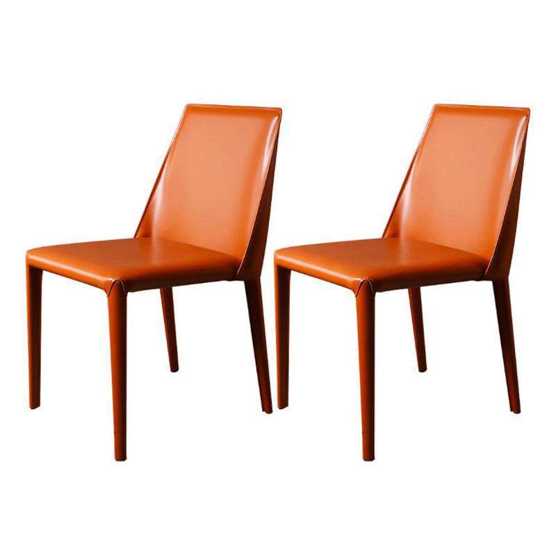 Modern Leather Dining Armless Chair Metal Dining Room Chairs for Home Use