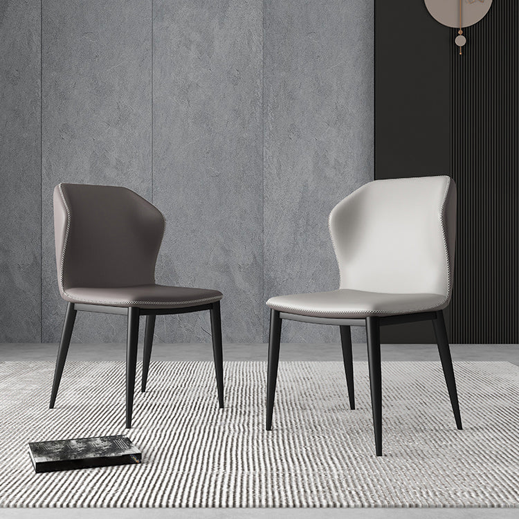 Sillas de comedor de metal industrial, silla lateral sin brazos para uso en restaurantes (juego de 2)