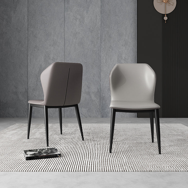 Sillas de comedor de metal industrial, silla lateral sin brazos para uso en restaurantes (juego de 2)