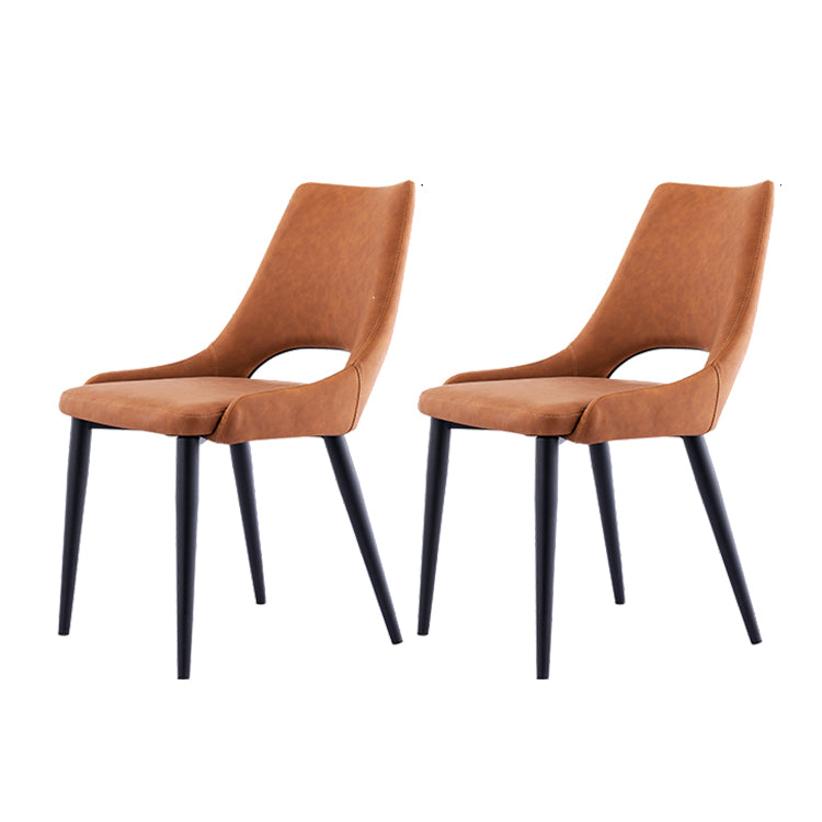 Industrial Metal Dining Room Chairs Armless Leather Dining Chairs for Restaurant Use