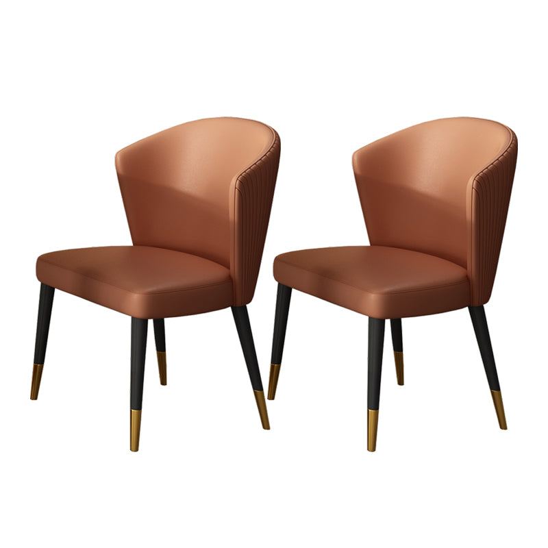 Indoor Scandinavian Side Chair Upholstered Wingback Wood Dining Room Chair (Set of 2)
