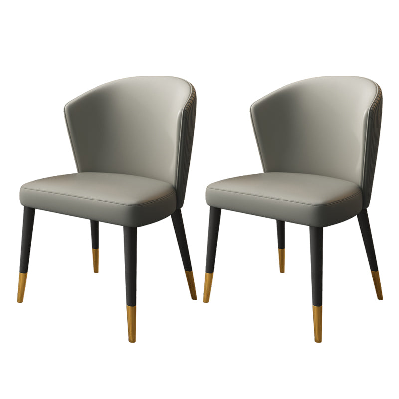 Indoor Scandinavian Side Chair Upholstered Wingback Wood Dining Room Chair (Set of 2)