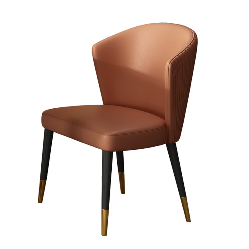 Silla auxiliar escandinava de interior tapizada con respaldo de madera para comedor (juego de 2)
