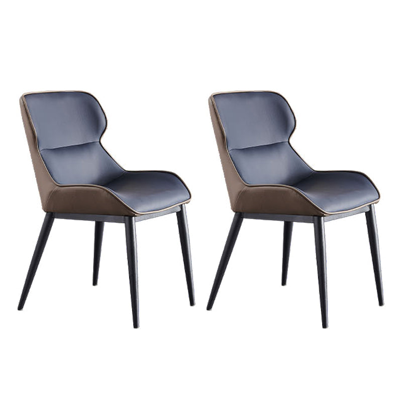 Indoor Contemporary Arm Chair Wingback Metal Upholstered Dining Room Chair (Set of 2)