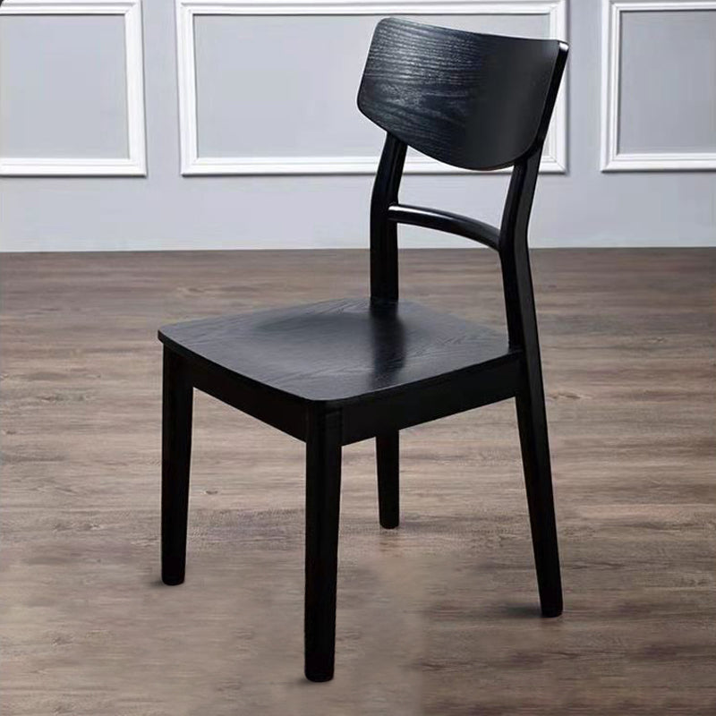 Silla lateral de madera para restaurante industrial, silla de comedor con respaldo de escalera (juego de 4)
