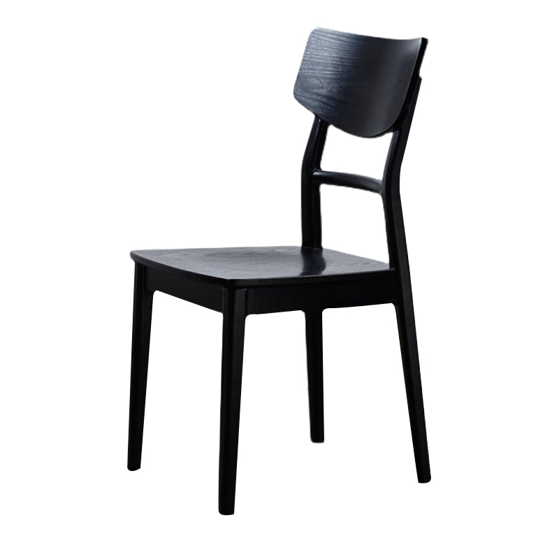 Silla lateral de madera para restaurante industrial, silla de comedor con respaldo de escalera (juego de 4)