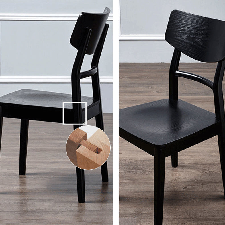 Silla lateral de madera para restaurante industrial, silla de comedor con respaldo de escalera (juego de 4)