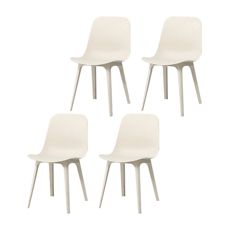 Silla sin brazos de comedor de plástico de estilo contemporáneo, silla con respaldo sólido para cocina