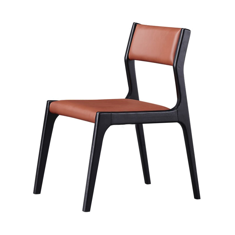 Industrial Wood Dining Chair Dining Room Armless Open Back Dining Side Chair