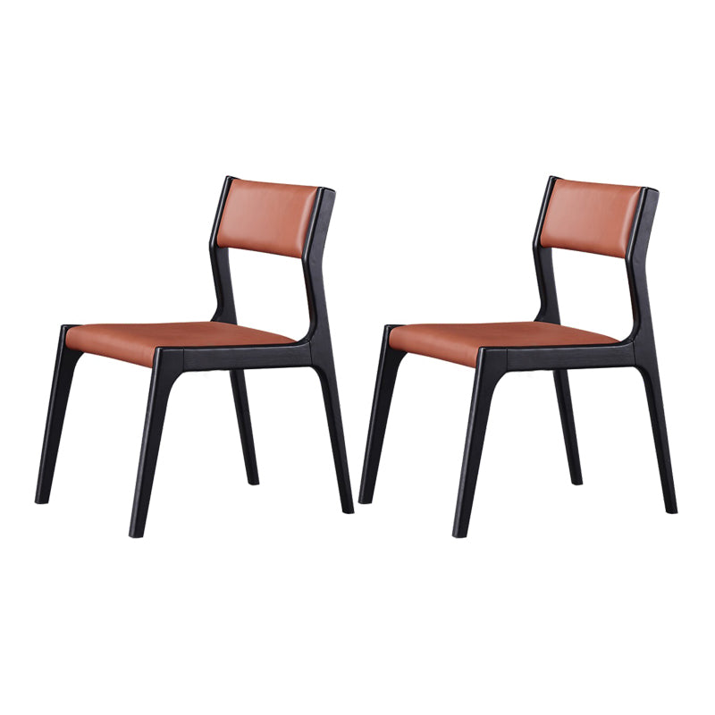Silla de comedor de madera industrial, silla lateral de comedor con respaldo abierto sin brazos