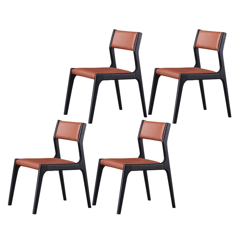 Silla de comedor de madera industrial, silla lateral de comedor con respaldo abierto sin brazos