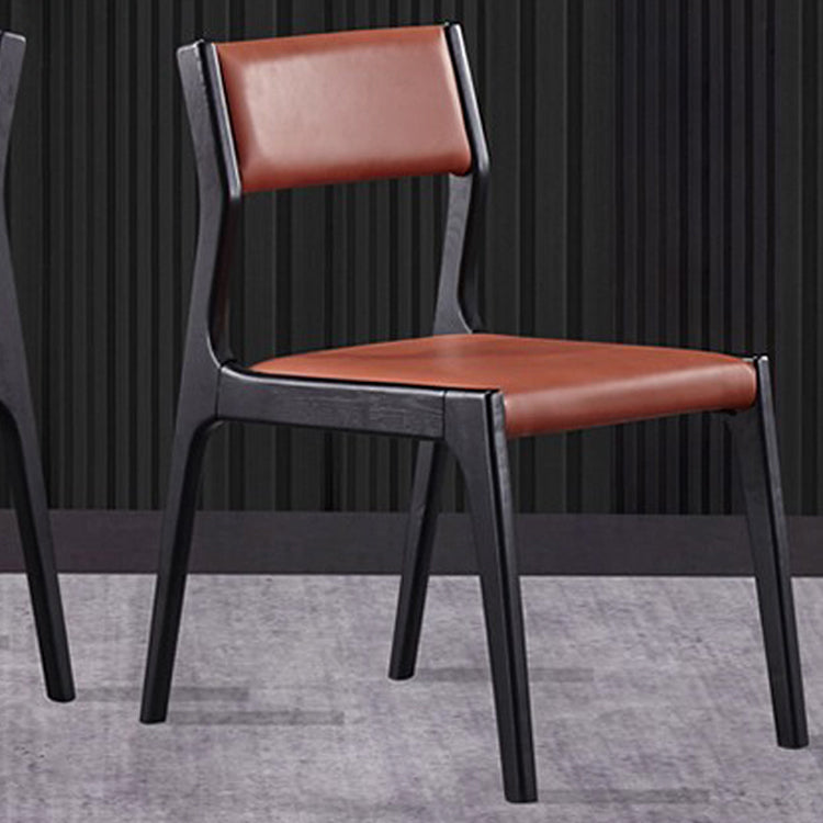 Silla de comedor de madera industrial, silla lateral de comedor con respaldo abierto sin brazos
