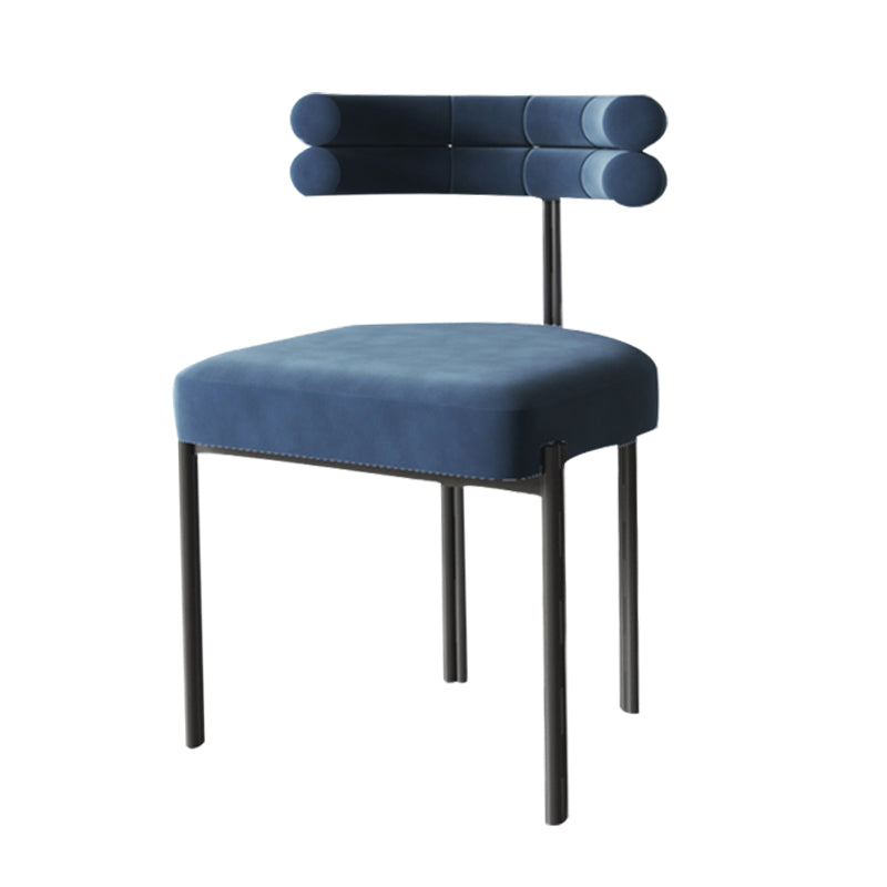 Modern Style Home Side Chair Open Back Metal Upholstered Single Dining Room Chair