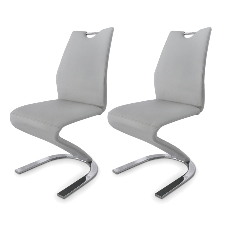 Designer -Stil Leder Home Side Stuhl Monochrome Solid Back Speisestuhl (Set 2)