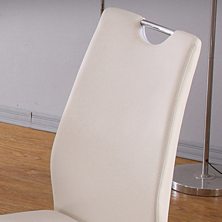 Designer -Stil Leder Home Side Stuhl Monochrome Solid Back Speisestuhl (Set 2)
