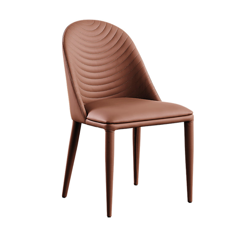Modern Faux Leather Dining Chair Metal Armless Chair for Home Use for Restaurant Use