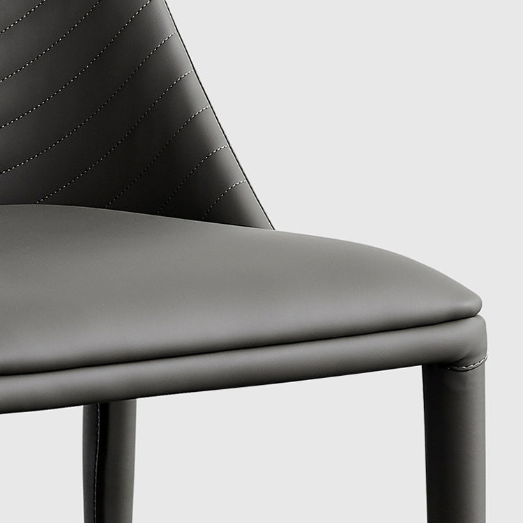 Silla de comedor moderna de piel sintética, silla sin brazos de metal para uso doméstico, para restaurante