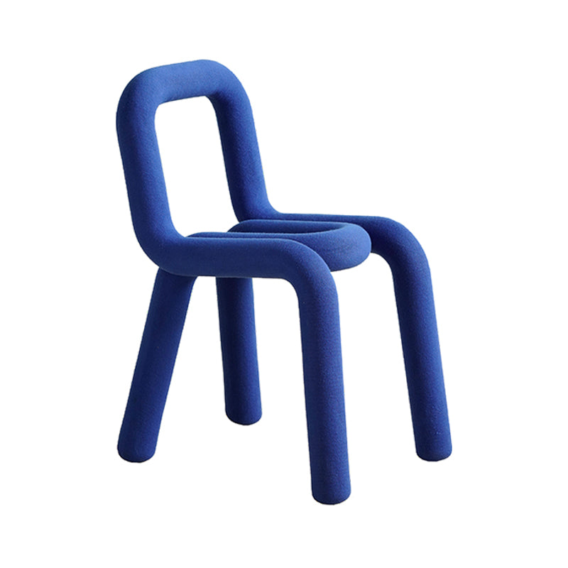 Designer Style Velvet Dining Room Side Chair Matte Finish Open Back Single Dining Chair