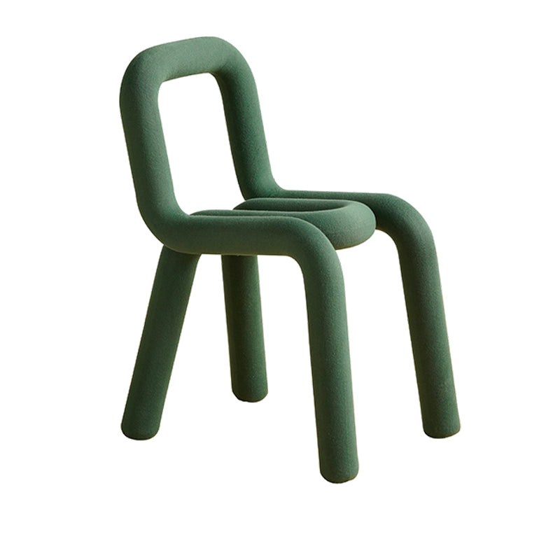 Designer Style Velvet Dining Room Side Chair Matte Finish Open Back Single Dining Chair