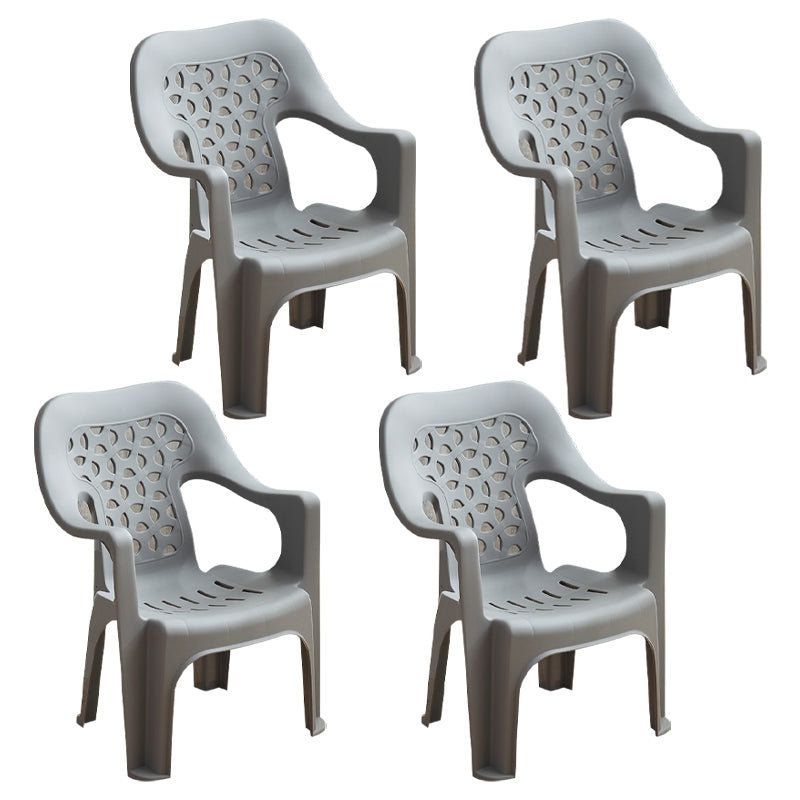 Modern Indoor Dining Armchair Home Stackable Plastic Dining Arm Chairs