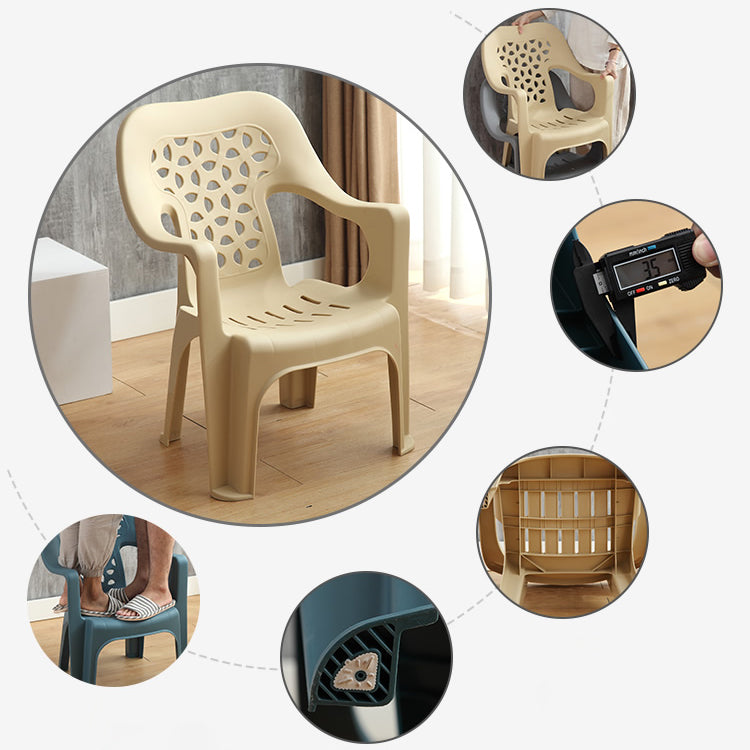 Sillón de comedor interior moderno, sillas de comedor de plástico apilables para el hogar