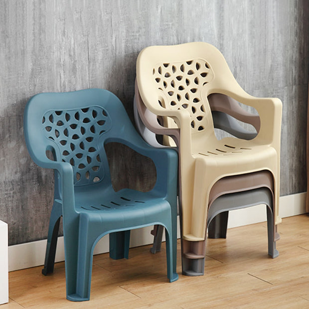 Sillón de comedor interior moderno, sillas de comedor de plástico apilables para el hogar