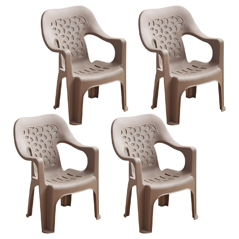 Modern Indoor Dining Armchair Home Stackable Plastic Dining Arm Chairs