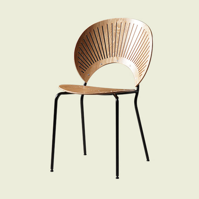 Contemporary Metal Dining Chair for Home Use Open Back Dining Side Chair