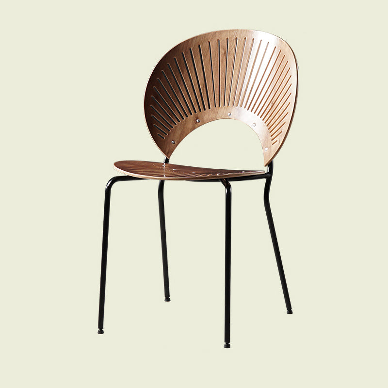 Contemporary Metal Dining Chair for Home Use Open Back Dining Side Chair