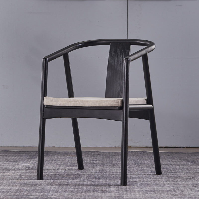 Traditional Dining Chair for Home Use Wood Open Back Dining Chair with Arm