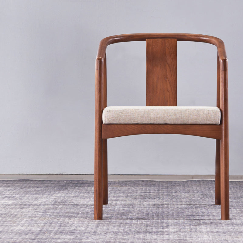 Traditional Dining Chair for Home Use Wood Open Back Dining Chair with Arm