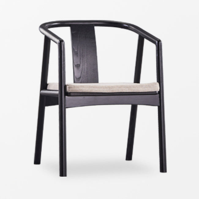 Silla de comedor tradicional para uso doméstico Silla de comedor con respaldo abierto de madera con brazo