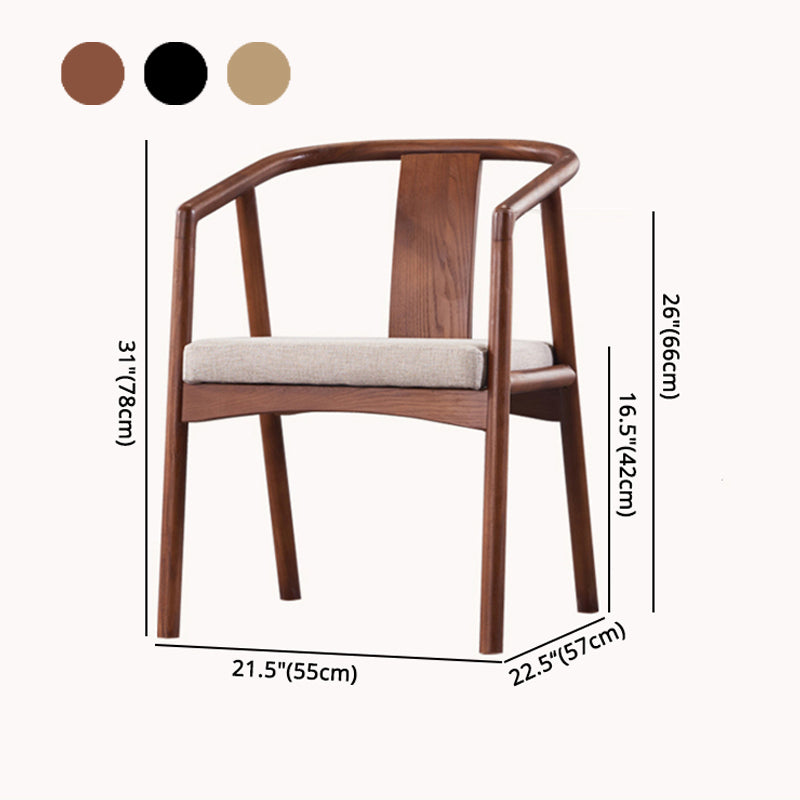 Silla de comedor tradicional para uso doméstico Silla de comedor con respaldo abierto de madera con brazo