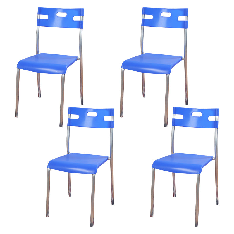 Contemporary Dining Chair Home Metal Armless Stacking Open Back Dining Side Chair