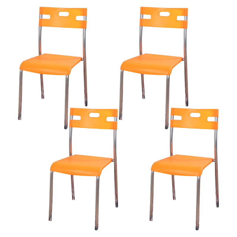 Contemporary Dining Chair Home Metal Armless Stacking Open Back Dining Side Chair
