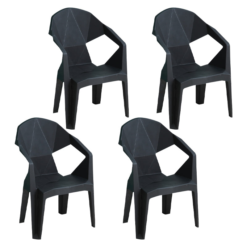 Sillón de comedor interior moderno, sillas de comedor de plástico caseras apilables