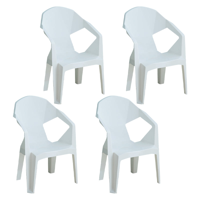 Sillón de comedor interior moderno, sillas de comedor de plástico caseras apilables