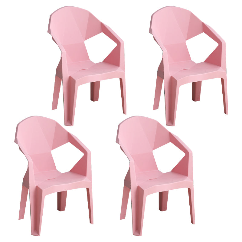 Modern Indoor Dining Armchair Stackable Home Plastic Dining Arm Chairs