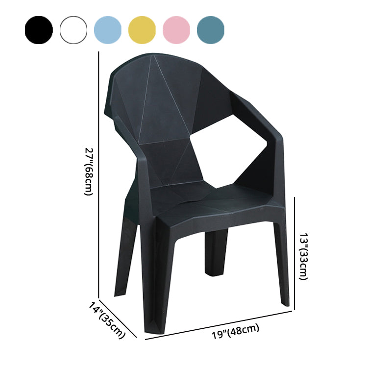 Sillón de comedor interior moderno, sillas de comedor de plástico caseras apilables